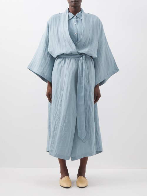Oversized Washed-linen Robe