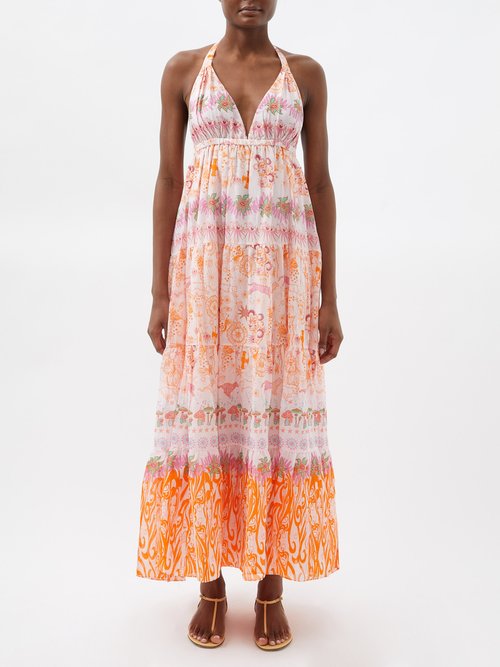 Emporio Sirenuse Soleil Printed Cotton-voile Maxi Dress