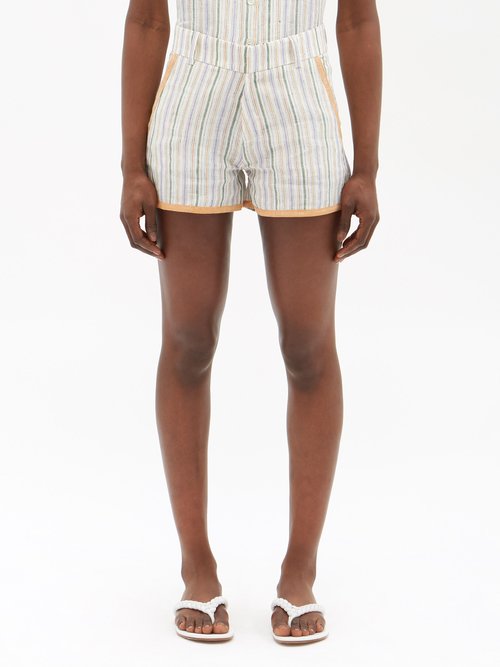 Emporio Sirenuse Striped Linen Shorts