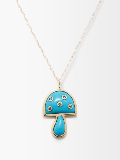 Brent Neale Magic Mushroom Mini Turquoise & 18kt Gold Necklace