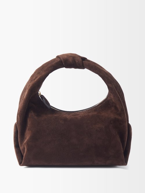 Beatrice Small Knotted Suede Shoulder Bag