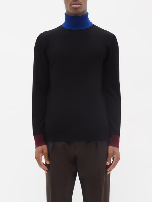 Gabriela Hearst - Jermaine Roll-neck Merino Sweater - Mens - Black Multi