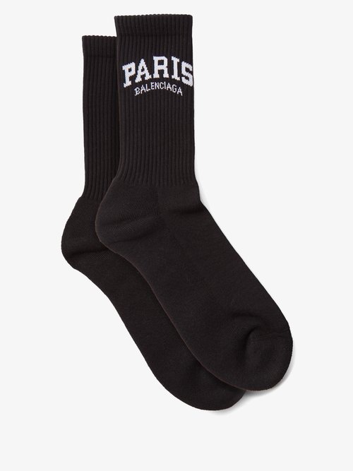 Paris Jacquard-logo Cotton-blend Socks