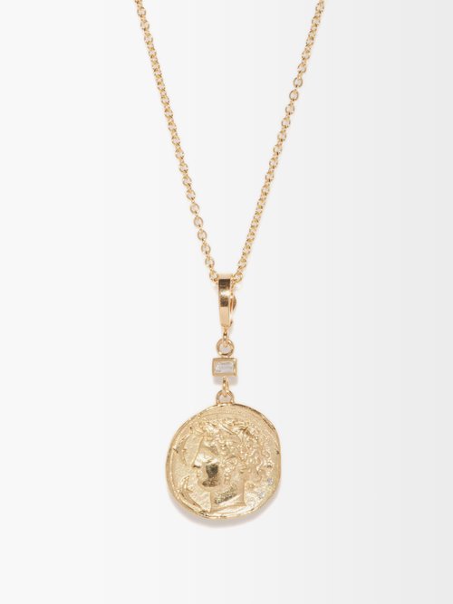 AZLEE Goddess Diamond & 18kt Gold Necklace