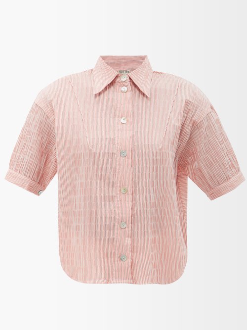 Belize Dinah Striped Cotton-blend Shirt