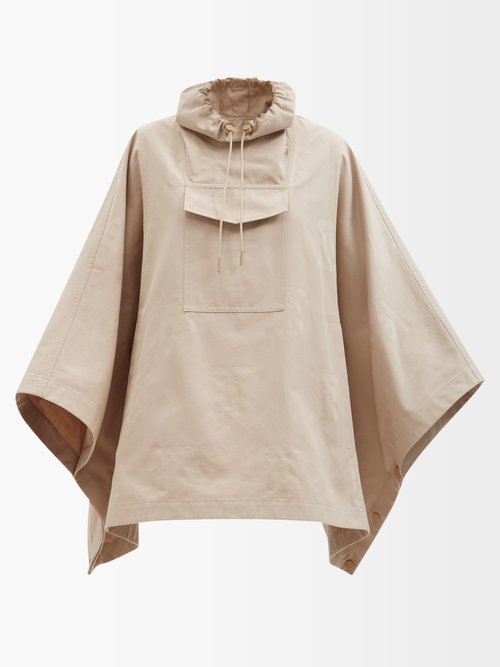 Burberry – Linsell Monogram-jacquard Hooded Cotton Poncho Beige