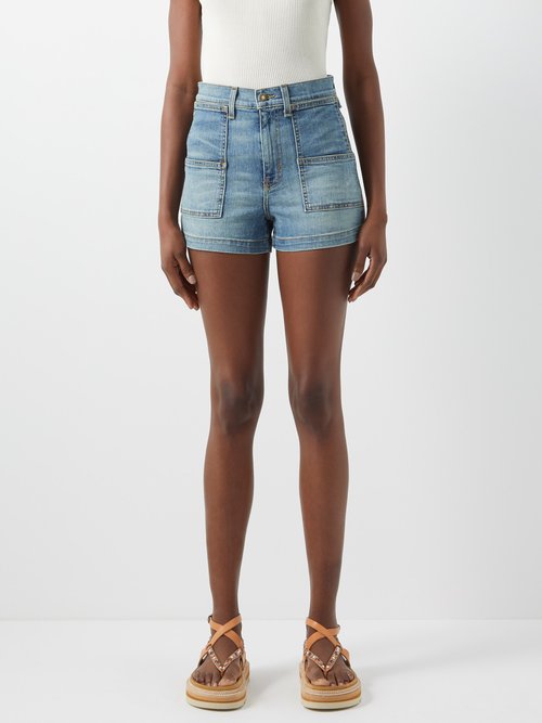 Nili Lotan Livie High-rise Denim Shorts | ModeSens