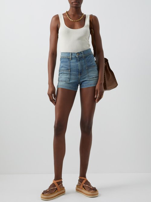 Nili Lotan Livie High-rise Denim Shorts | ModeSens