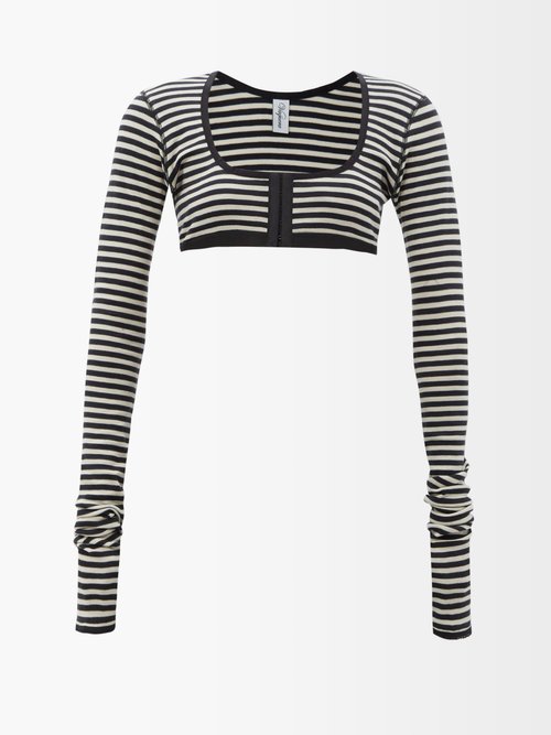 Vaquera Striped Wool-blend Long-sleeved Cropped Top | Smart Closet