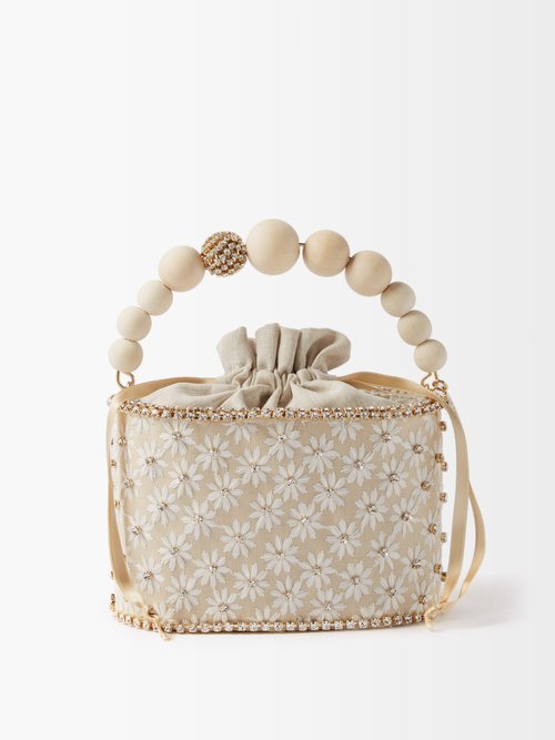 Rosantica - Holli Gelsomino Crystal-embellished Handbag - Womens - Beige Multi