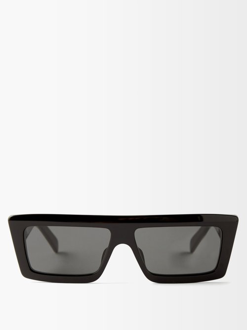 Celine Eyewear - Flat-top Square Acetate Sunglasses - Mens - Black