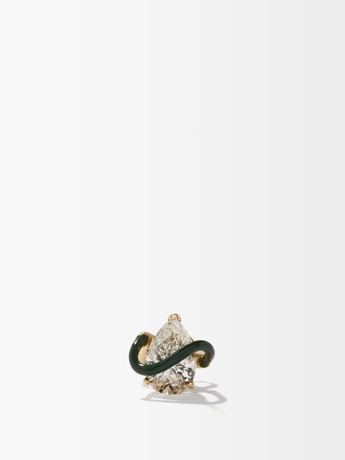 Bea Bongiasca Diamond, Enamel & 18kt Gold Single Earring