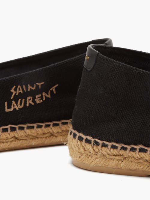 SAINT LAURENT Logo-embroidered canvas espadrilles