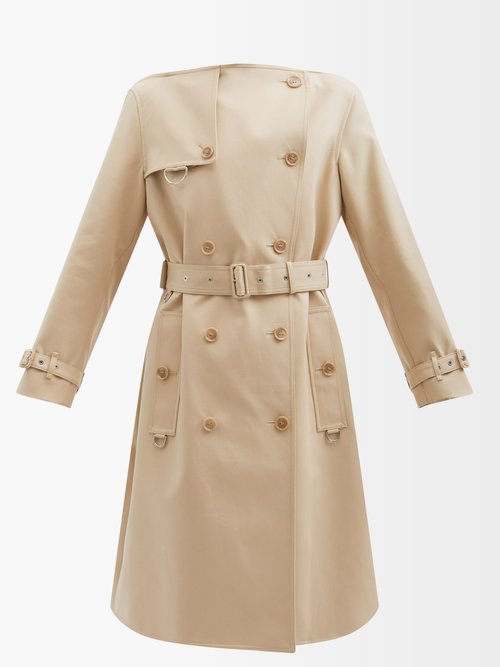 Burberry - Double-breasted Cotton-gabardine Trench Coat - Womens - Beige