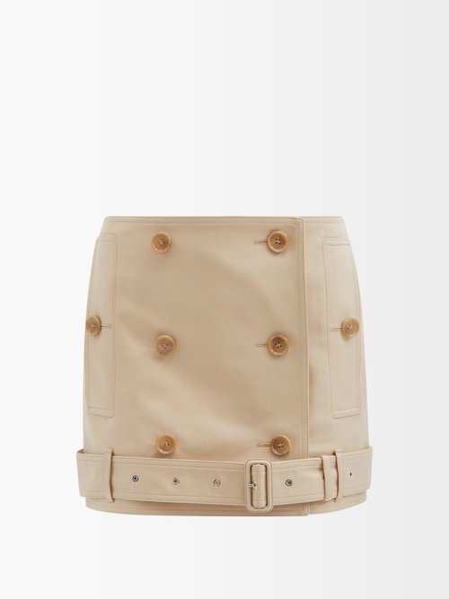 Burberry - Trench Cotton Mini Skirt - Womens - Beige
