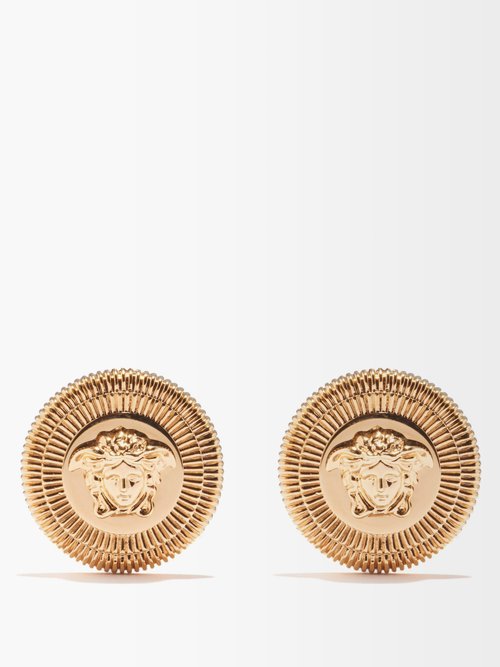 Versace - Medusa Coin Earrings - Womens - Gold