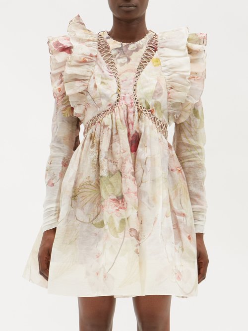 Dancer Flounced Floral-print Voile Dress