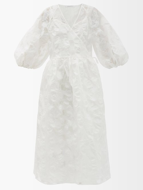 Cecilie Bahnsen - Hella Puff-sleeve Cotton-blend Fil-coupé Dress White