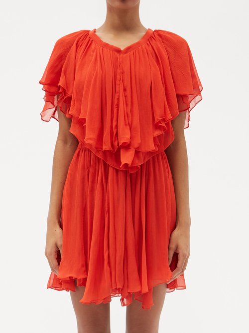 Buy Isabel Marant - Amelie Layered Silk-chiffon Dress Red online - shop best Isabel Marant clothing sales