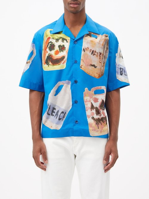 Givenchy X Josh Smith Bleach-print Cotton Bowling Shirt