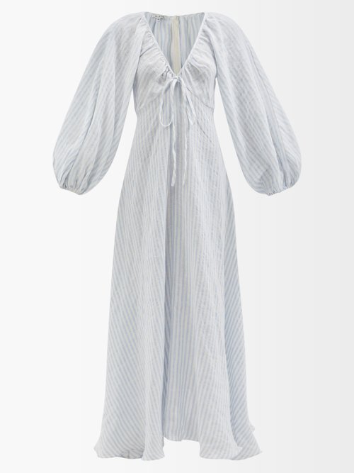 Maribelle Striped Linen-voile Maxi Dress