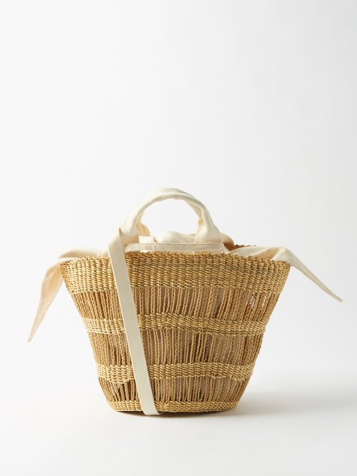 Muuñ - Line Net Basket Bag White Multi