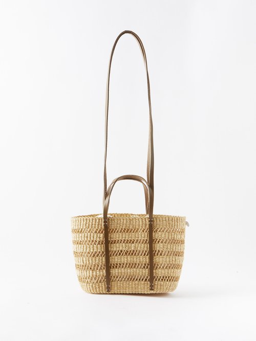 Muun Andrea Leather-trim Basket Bag In White Multi