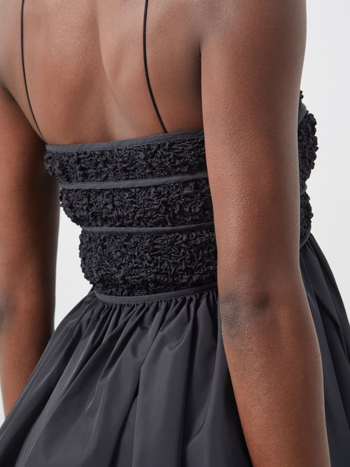 Cecilie Bahnsen Haukea Bustier Top With Smocked Bodice In Black ModeSens