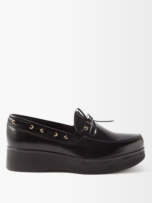 Stefan Cooke - Polido Leather Platform Loafers - Mens - Black