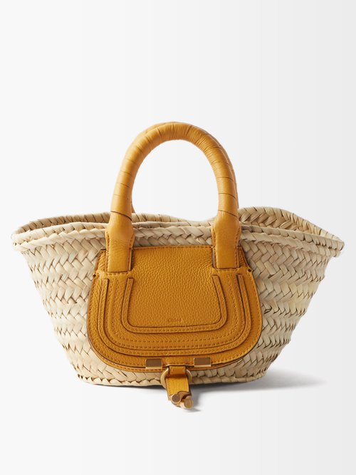 Chloé Marcie Raffia And Leather Basket Bag