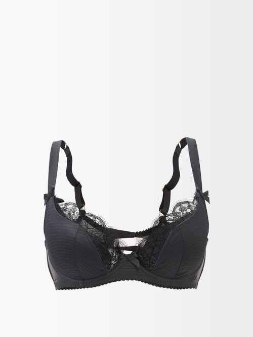 Agent Provocateur Plunge Lace And Pleated-satin Bra