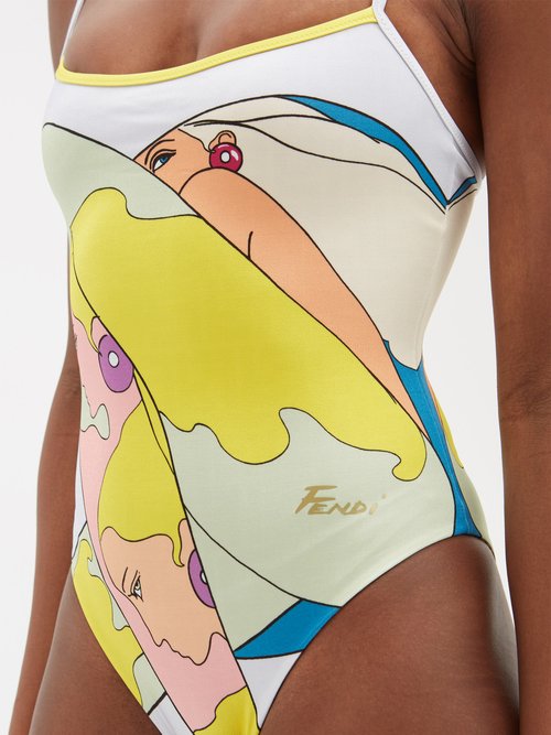 Fendi Fendirama Monogram One-Piece Swimsuit