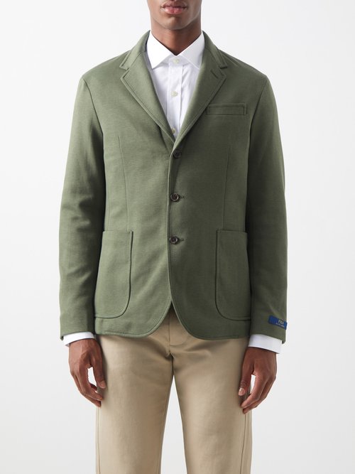 Polo Ralph Lauren Single-breasted Technical-blend Knitted Blazer
