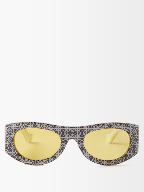 LOEWE Eyewear Anagram Oval Acetate Sunglasses