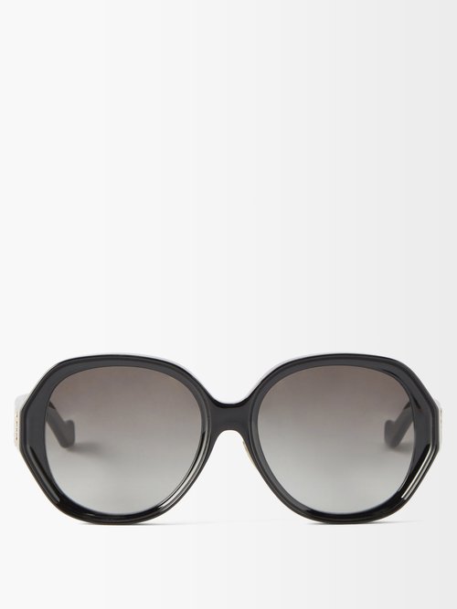 Oversized cat-eye tortoiseshell acetate and gold-tone optical glasses