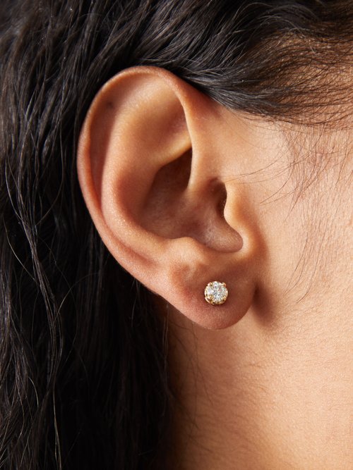 Hoorsenbuhs Classic Tri-link Diamond & 18kt Gold Earrings In Yellow