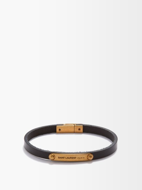 Saint Laurent Leather Id Bracelet