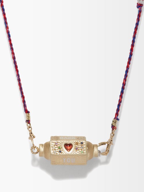 Marie Lichtenberg Love You Locket Sapphire & 14kt Gold Necklace