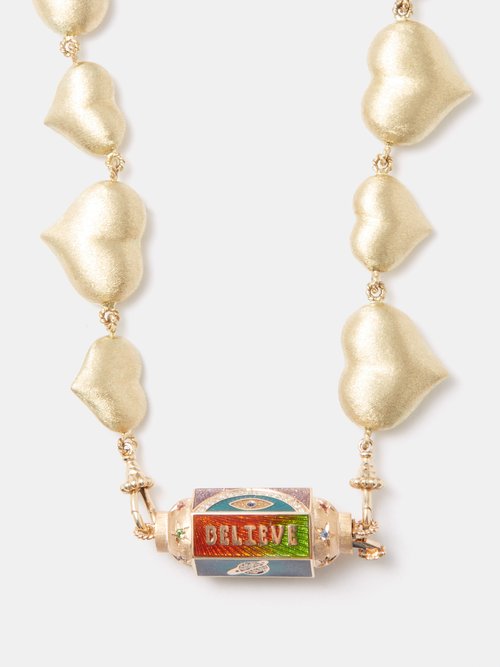 Marie Lichtenberg Believe Diamond & 18kt Gold Coco Heart Necklace