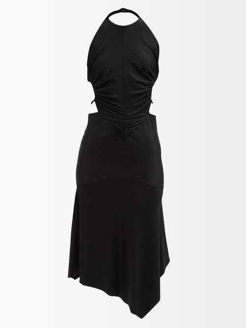 Alexandre Vauthier - Halterneck Cutout Jersey Midi Dress Black