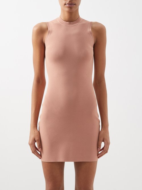 Buy Victoria Beckham - Vb Body Compact-jersey Mini Dress Nude online - shop best Victoria Beckham clothing sales
