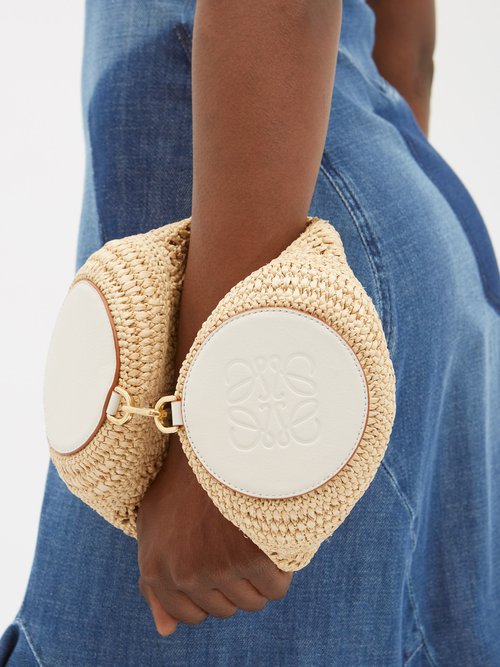 Loewe x Paula's Ibiza Bracelet Pouch Raffia Shoulder Bag