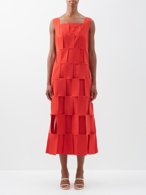 A.w.a.k.e. Mode - Cutout Crepe Dress - Womens - Red