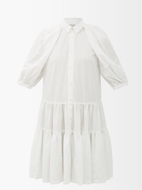 Comme Des Garçons Comme Des Garçons - Tiered-hem Poplin Dress White