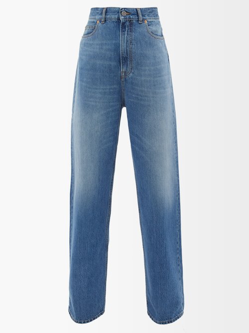 Valentino - High-rise Wide-leg Jeans - Womens - Denim