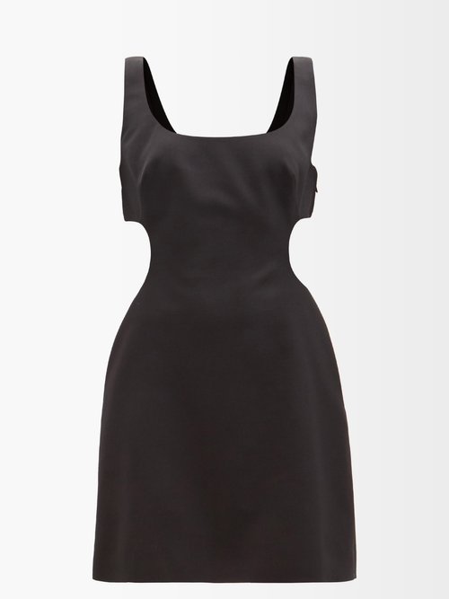 Valentino – Cutout Wool-blend Crepe Dress Black
