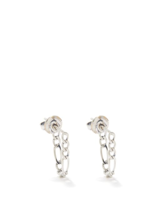 Chain-link Sterling-silver Hoop Earrings