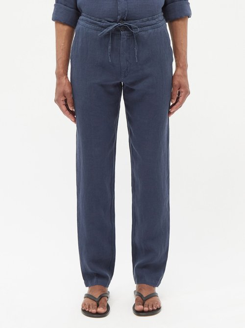 120% Lino mid-rise Linen Trousers - Farfetch