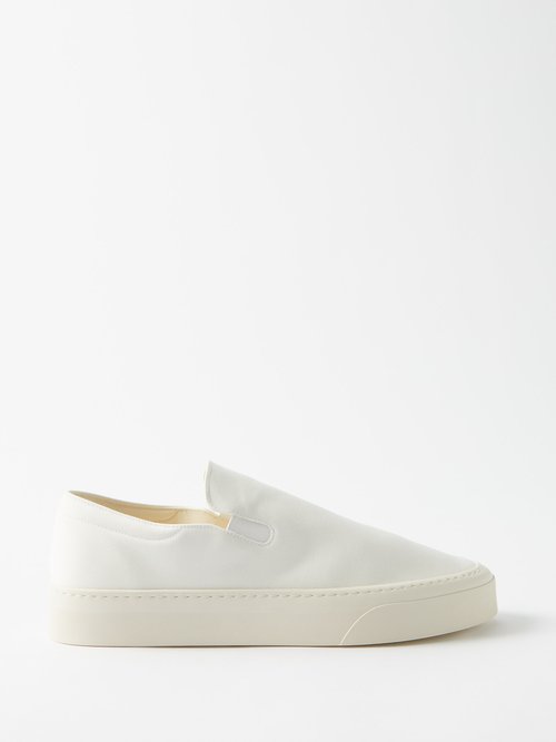 The Row - Marie H Cotton-canvas Trainers Cream