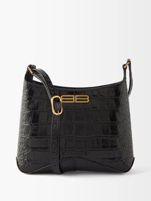Balenciaga Xx Bb-logo Crocodile-effect Leather Shoulder Bag